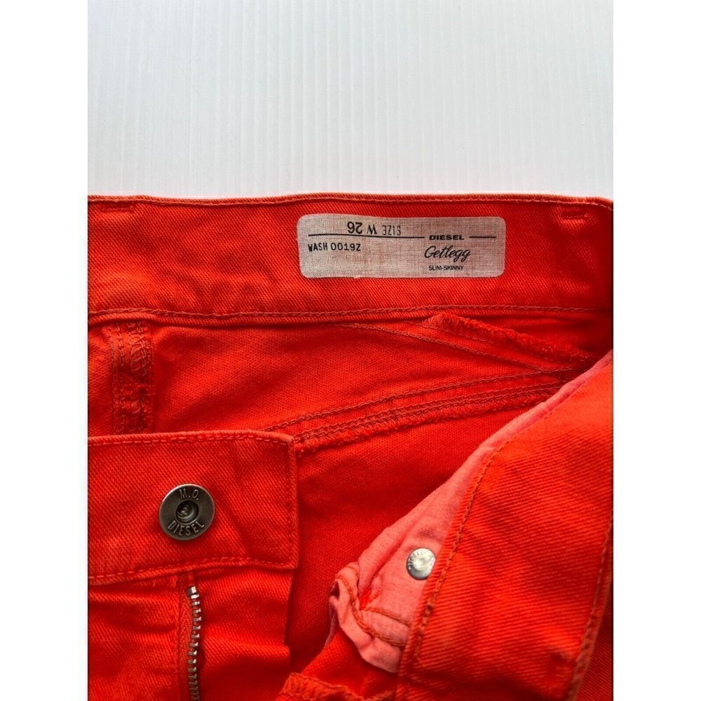 Diesel Women Denim Orange Getlegg Slim Skinny 0019Z Jeans Size W26 - Picture 5 of 8